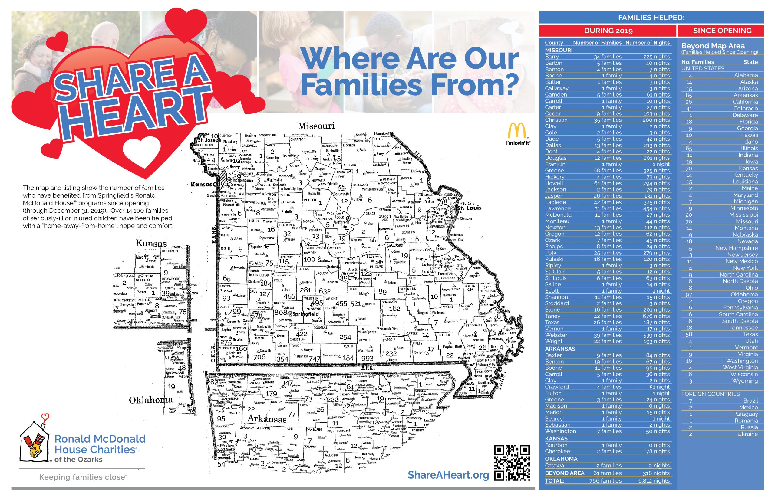Share a Heart - Where are our Families from? map